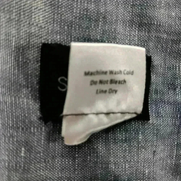 Spiegel 3/4 sleeve button down Blue 💯  Linen Top. Ladies size 14 - Picture 5 of 7